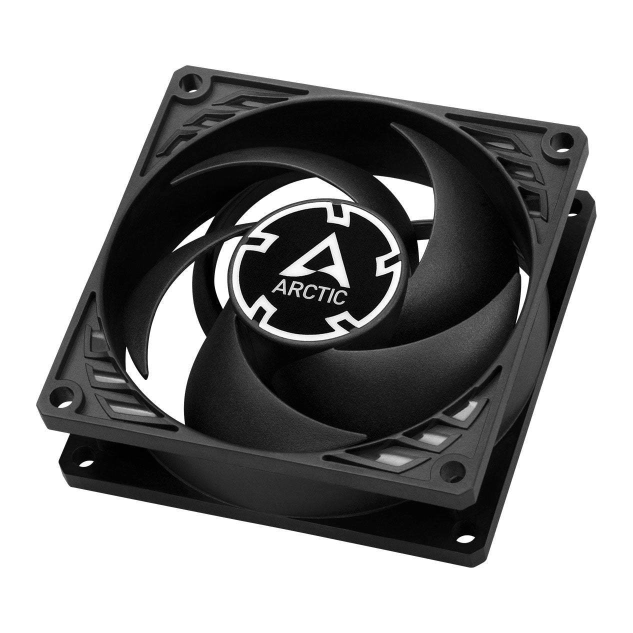 Arctic P8 Black 80mm Pressure Optimised Fan, Fluid Dynamic Bearing, Up to 3000rpm, 23.4CFM Airflow, 3-Pin