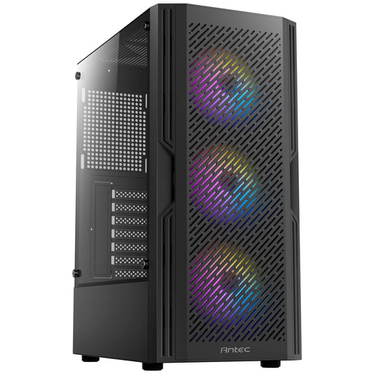 Antec AX20 Black Tempered Glass Mid-Tower ATX Gaming PC Case ATX, Micro ATX, Mini-ITX