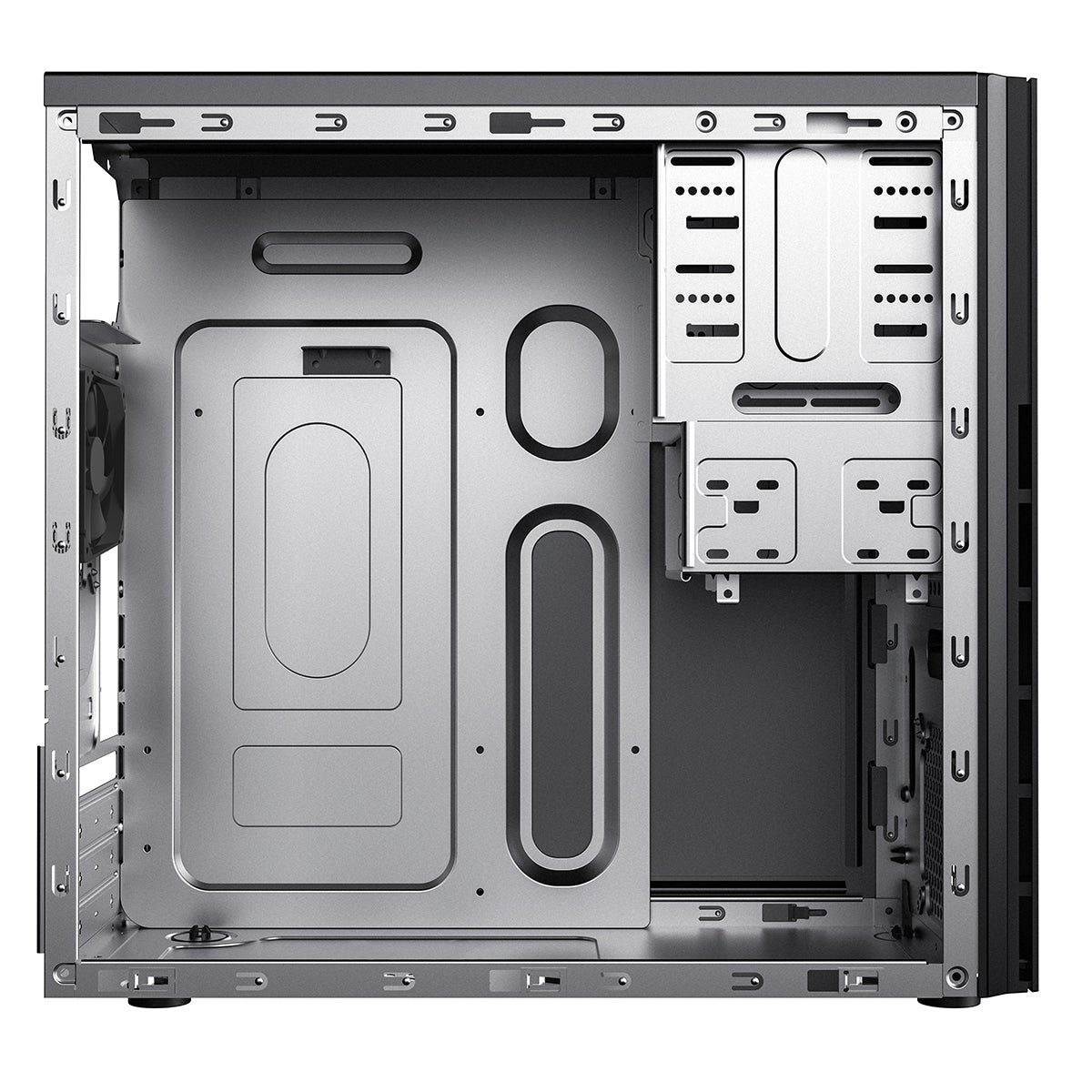 Course Micro ATX PC Case with Brushed Aluminium Front and 1 x 8cm Rear Fan